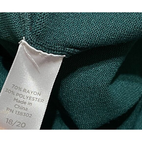 New Avenue Women's Sweater Hunter Green Keyhole Silver Stud Size 18/20 - Picture 7 of 8